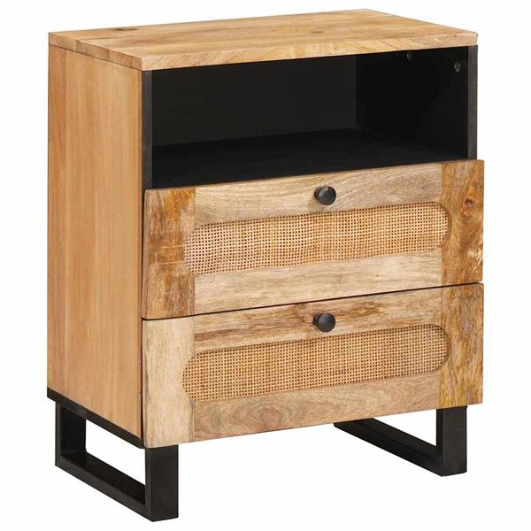 vidaXL Bedside Cabinet Natural 50 x 33 x 62 cm Solid Mango Wood