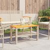vidaXL Garden Table Beige 70x38x42 cm Poly Rattan Acacia Wood