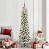 vidaXL Artificial Christmas Tree with 300 LEDs Green and white 210 cm