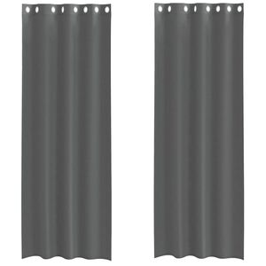 vidaXL Voile Curtains with Grommets 2 pcs Dark Grey 140x260 cm