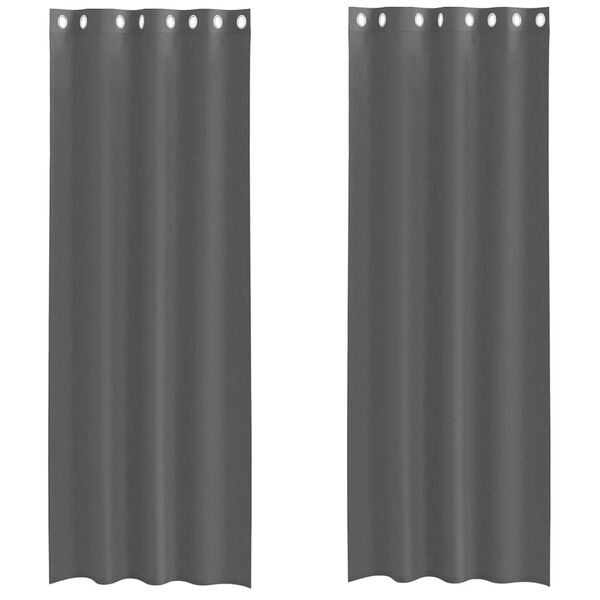 vidaXL Voile Curtains with Grommets 2 pcs Dark Grey 140x260 cm