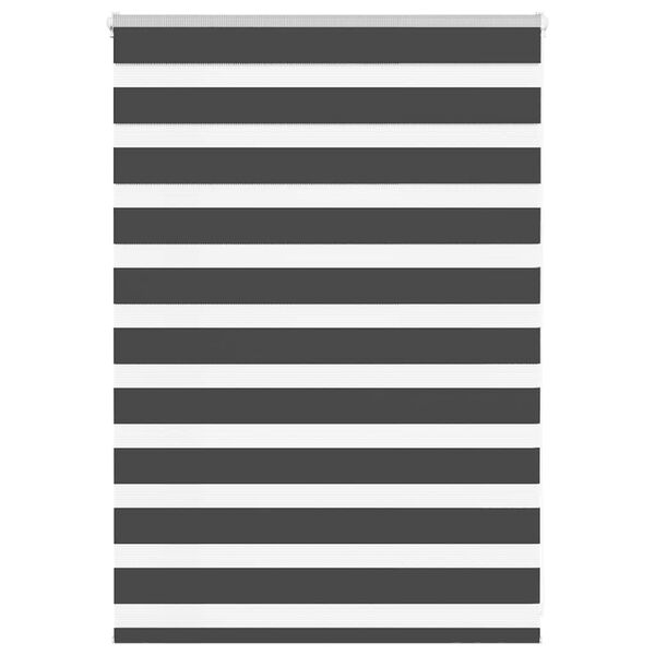 vidaXL Zebra Blind Black 100x100 cm Fabric Width 95.9 cm Polyester