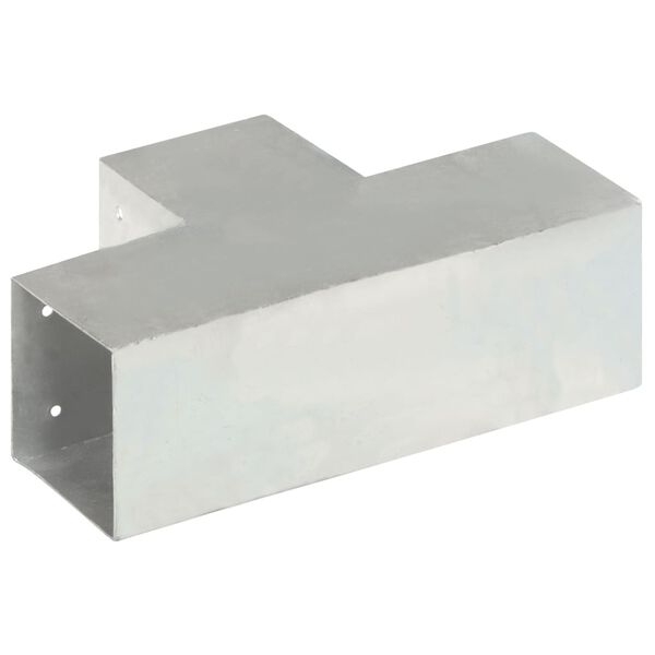 vidaXL Post Connector T Shape Galvanised Metal 101x101 mm