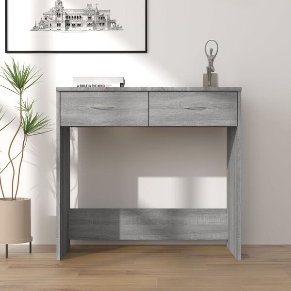 vidaXL Desk Grey Sonoma 80x40x75 cm Engineered Wood