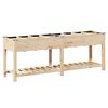 vidaXL Garden Planter Beige 203.5 x 53 x 76.5 cm Solid Fir Wood