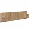 vidaXL Headboard With Cabinet 3 pcs Artisan Oak Engineered Wood