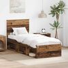 vidaXL Bed Frame with Headboard Old Wood 75 x 190 cm Solid Pine Wood