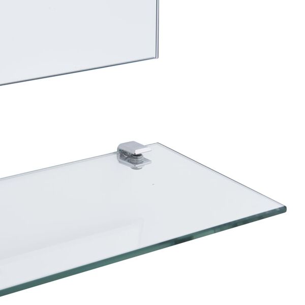 vidaXL Wall Mirror with 5 Shelves Silver 80x60 cm