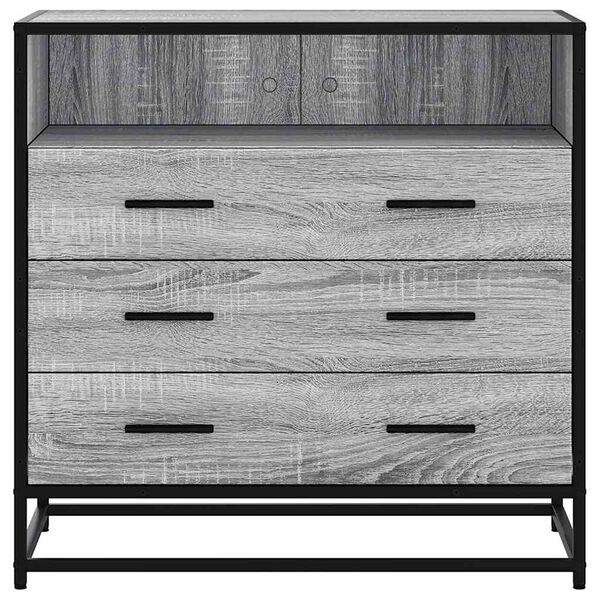 vidaXL Drawer Cabinet Grey Sonoma 70x41x70 cm Engineered Wood