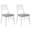 vidaXL Dining Chairs 2 pcs White 43 x 54 x 89 cm Solid Rubber Wood