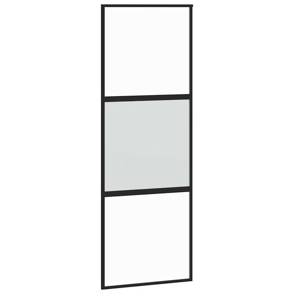 vidaXL Sliding Door with Hardware Set 76x205 cm Tempered Glass&Aluminium