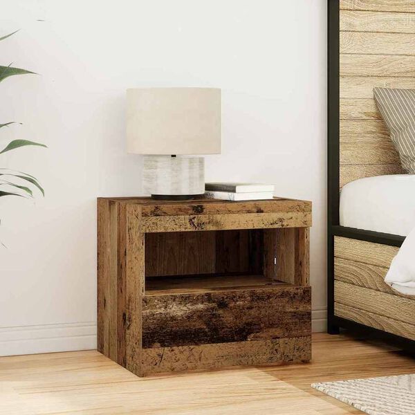 vidaXL Bedside Cabinet Old Wood 50 x 40 x 45 cm Engineered Wood