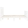 vidaXL Bed Frame without Mattress White Small Double Solid Wood