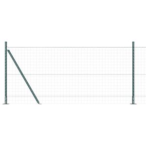 vidaXL Fence Posts Manual 7 pcs Green Ø32mm 110 cm Galvanised steel