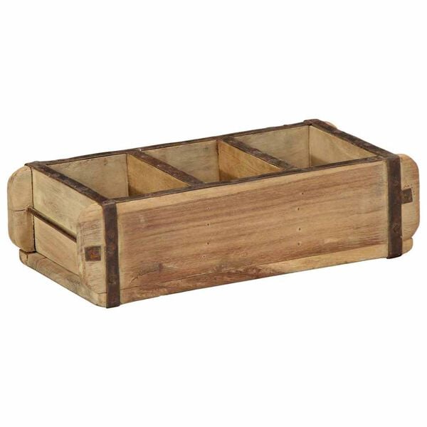 vidaXL Tray with Storage Brown 30 x 14 x 9 cm Solid Reclaim Wood
