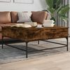 vidaXL Coffee Table Smoked Oak 95x95x45 cm Engineered Wood and Metal