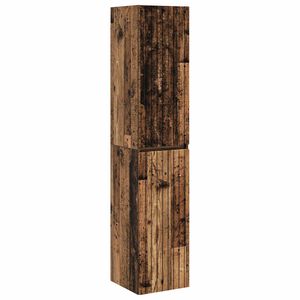 vidaXL Wall-mounted Bathroom Cabinet Old Wood 33 x 34.5 x 160 cm