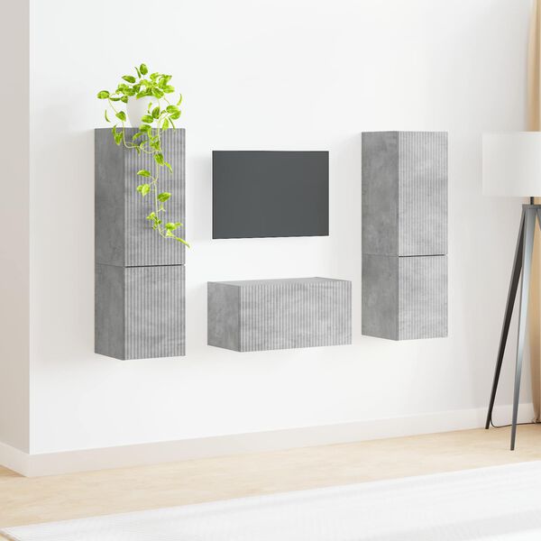 vidaXL TV Cabinet Set 5 pcs Concrete Grey Engineered Wood
