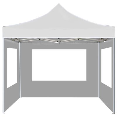 vidaXL Professional Folding Party Tent with Walls Aluminium 3x3 m White
