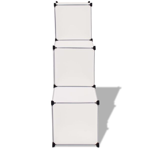 vidaXL Storage Cube Organiser with 6 Compartments White