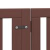 vidaXL Dog Gate with Door Foldable 6 Panels Brown 300 cm Poplar Wood