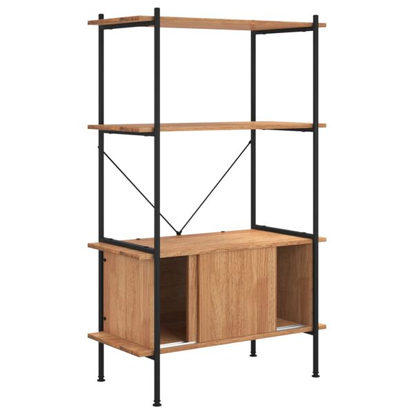 vidaXL 4-Tier Shelving Unit with Cabinet 80x40x130 cm Steel and Engineered Wood