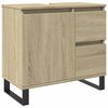 vidaXL 3 Piece Bathroom Furniture Set Sonoma Oak Engineered Wood