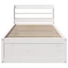 vidaXL Bed Frame with Headboard White 75x190 cm Small Single Solid Wood Pine