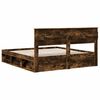 vidaXL Bed Frame Smoked Oak 180 x 200 cm Solid Pine Wood