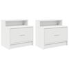 vidaXL Bedside Cabinets with Drawer 2 pcs White 51x31x47 cm