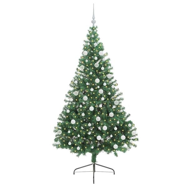 vidaXL Artificial Pre-lit Christmas Tree Green 180 cm PVC