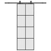 vidaXL Sliding Door with Hardware Set Black 76x205 cm ESG Glass