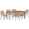 vidaXL Garden Dining Set 7 pcs Grey 190 x 90 x 75 cm Poly Rattan