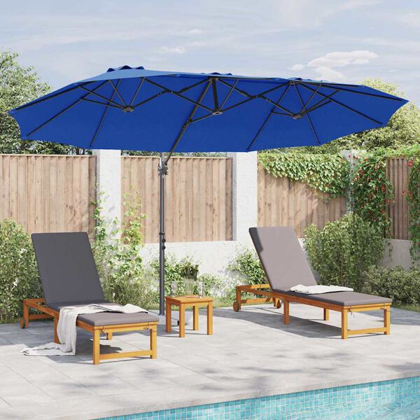 vidaXL Garden Cantilever Parasol Azure blue 372 x 198 x 243 cm