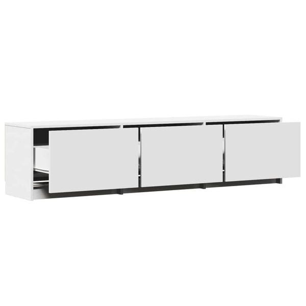 vidaXL TV Cabinet with LED White 165 x 34 x 40 cm Engineered Wood