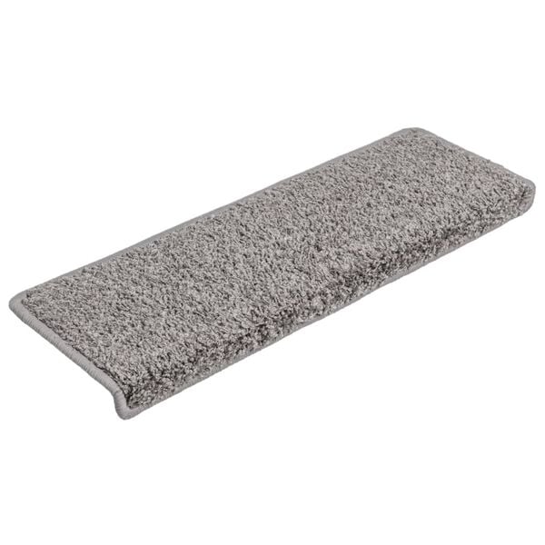vidaXL Stair Mats 15 pcs 65x21x4 cm Grey Rectangular Edge
