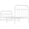 vidaXL Metal Bed Frame without Mattress with Footboard White 90x200cm