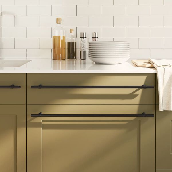 vidaXL Cabinet Handles 5 pcs Black 480 mm Stainless Steel