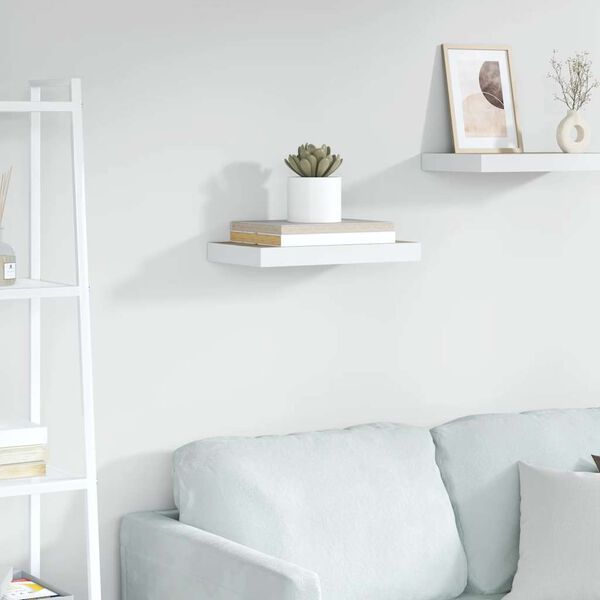 vidaXL Floating Wall Shelf Oak and White 50x23x3.8 cm MDF
