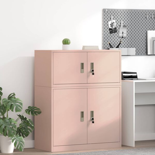 vidaXL Storage Cabinet Pink 90 x 40 x 40 cm Steel