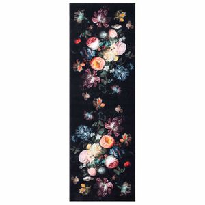 vidaXL Kitchen Rug Black 180 x 60 cm Velvet