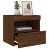 vidaXL Bedside Cabinet with LED Lights Brown Oak 50x40x45 cm