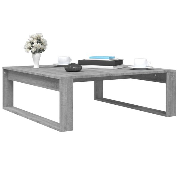 vidaXL Coffee Table Grey Sonoma 100x100x35 cm Engineered Wood