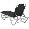 vidaXL Sun Lounger Aluminium and Textilene Black