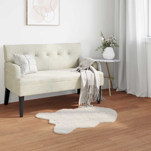 vidaXL Faux Rabbit Fur Rug Olite Cream 50 x 80 cm Polyester