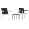 vidaXL Garden Dining Set 3 pcs Brown and Black