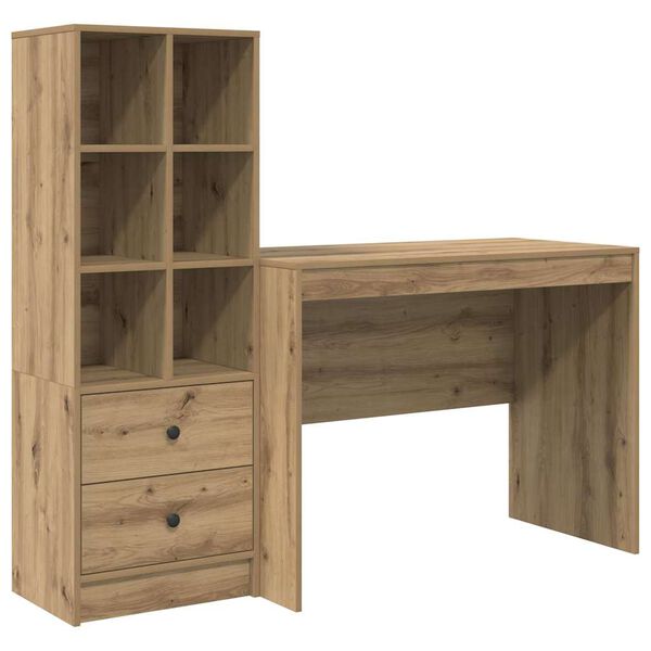 vidaXL Desk with Drawer 2 pcs Artisan Oak