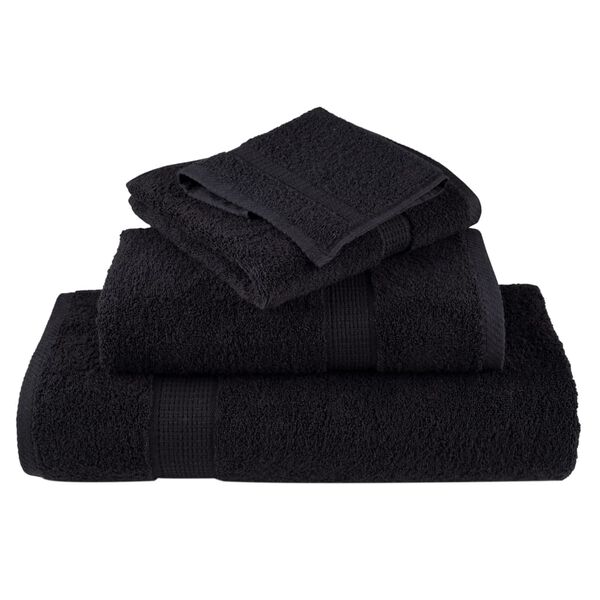vidaXL Premium Bath Towels "SOLUND" 2 pcs Black 100x150 cm 600 gsm