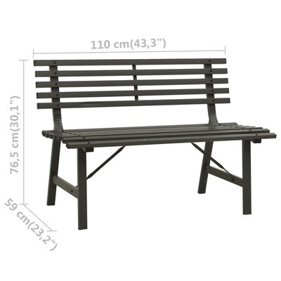 vidaXL Garden Bench 110 cm Steel Black