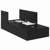 vidaXL Storage Bed Frame Black Oak 100 x 200 cm Engineered Wood